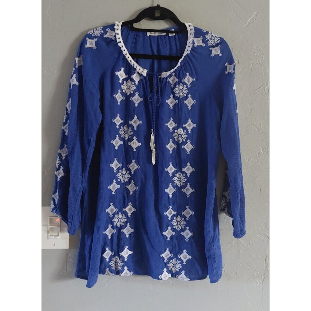 John Paul Richard Tops Tunic Womens S, Embroidery, 18.5 Inch Of Armp To Armp - Picture 4 of 7